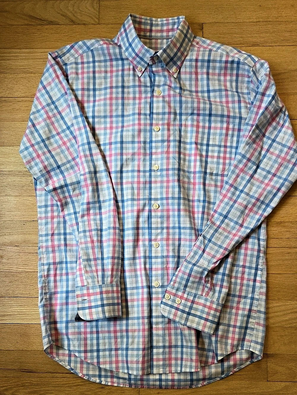 Peter Millar Men's Medium Long Sleeve Button Down Plaid Sport Shirt